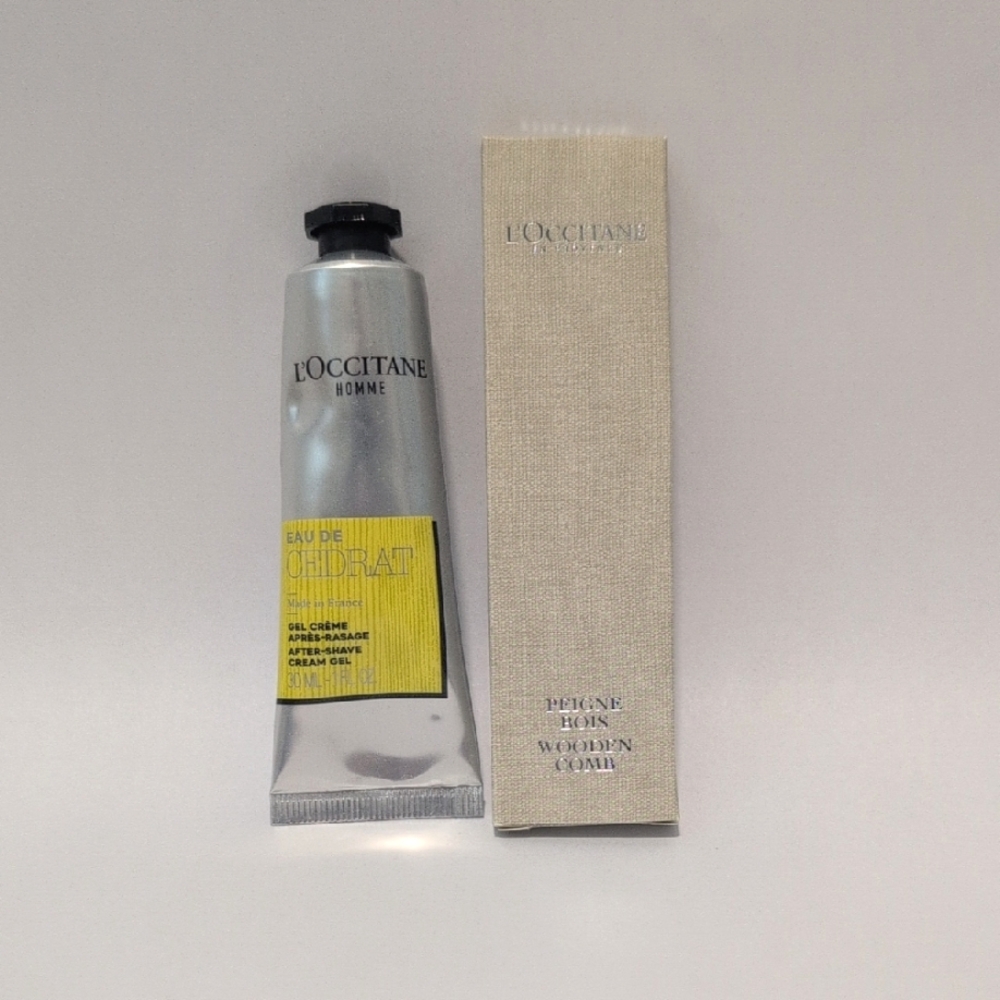 L'OCCITANE Homme Cedrat After Shave Cream Gel And Wood Comb